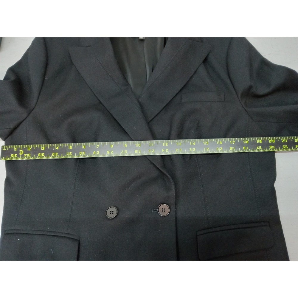 Talbots Blazer Jacket Womens 16P Double Breasted Black Wool Blend Professional - Picture 7 of 10